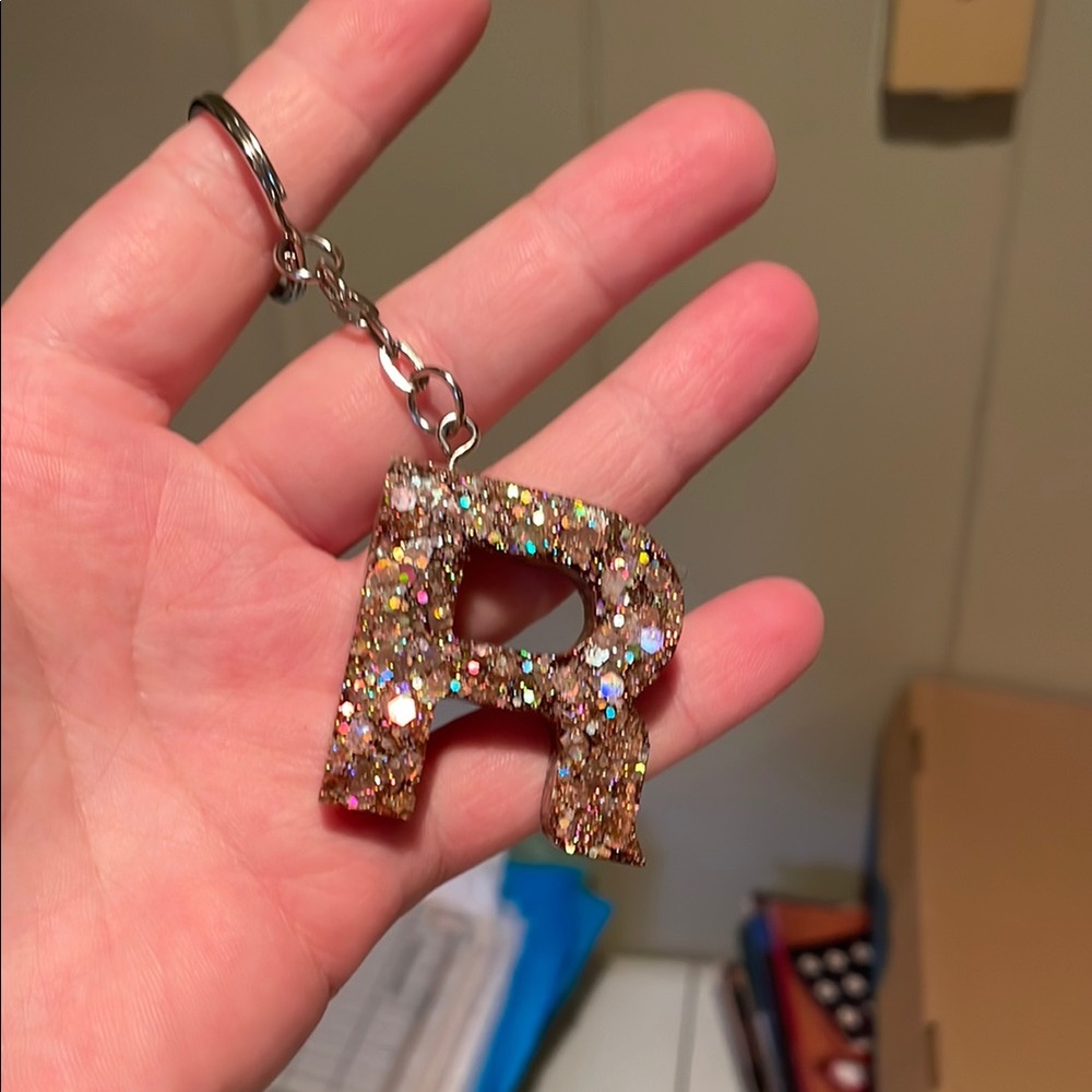 Glittery Gold Keychain Accessory R